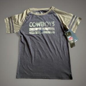 Dallas Cowboys NFL Pro Line Youth Small Raglan Sleeve Crewneck T-Shirt‎ NWT